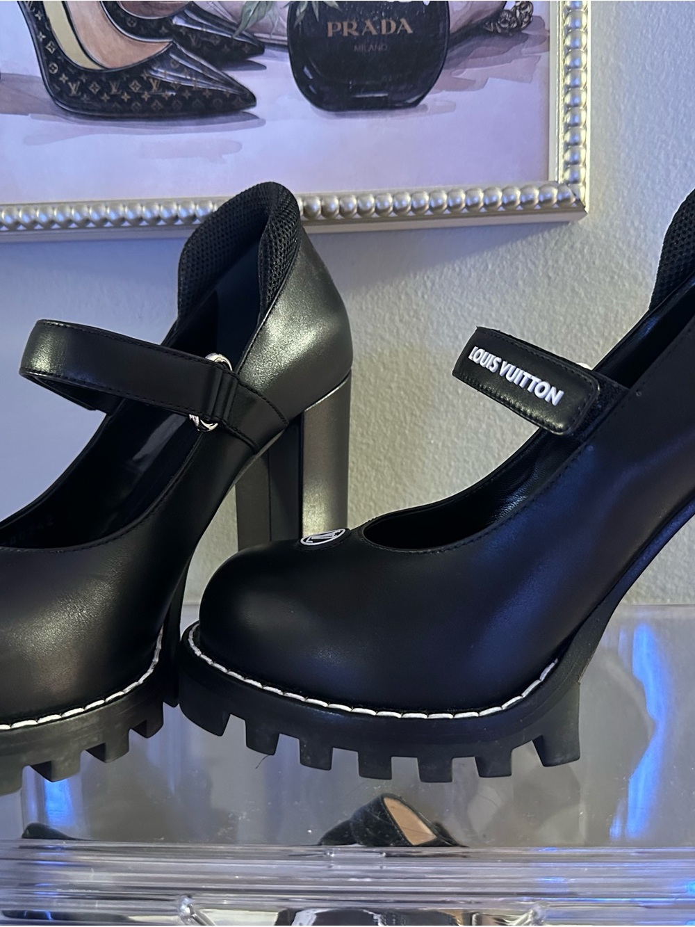 Louis Vuitton 💎💎 Star Trail Noir Mary Jane Lug Sole High Heels Pump RARE FIND